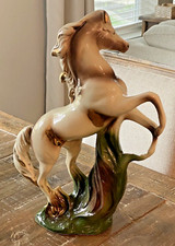 Gilt Rearing Horse Sculpture on Wooden Base — listing 4