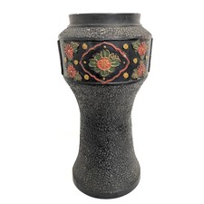 Vintage Japanese Tokanabe-Style Incised Pottery Vase with Bird and Floral Motif, Polychrome Red and Gold — listing 2