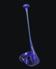 Cobalt Blue Glass Handled Decanter/Cruet with Ball Stopper and Ringed Neck — listing 6