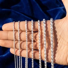 Silver-Tone Fine Chain Necklace with Stamped Clasp Tag — listing 3