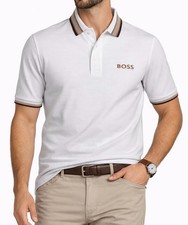 Hugo Boss Men's Black Piqué Cotton Polo Shirt with Contrast Tipping — listing 3