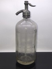 Antique Shasta Water Co. Glass Seltzer Bottle with Original Pewter Siphon Top — listing 5