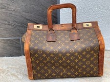 Vintage Monogram Canvas Hardside Steamer Suitcase Trunk (Pair) with Lozine Trim and Wood Slats