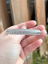 Sterling Silver Braided Herringbone Bracelet, Mexico 925 — listing 6