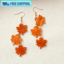 Pair of Leaf Vine Drop Earrings, Gold-Tone, listing 4
