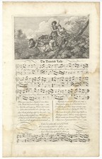 Antique 18th Century Engraved Sheet Music "The Lovely Betrayers" - Framed (11 x 14) — listing 3