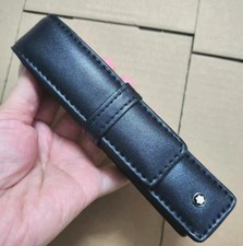 Montblanc Black Leather Zip Pouch / Clutch with Wristlet Strap — listing 6