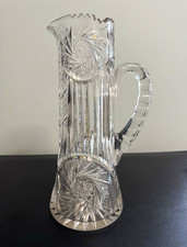 Cut Lead Crystal Flared Vase with Pinwheel and Hobstar Pattern, Sawtooth Rim — listing 2