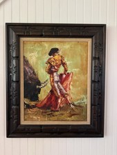 Pair of Vintage Spanish Bullfighting Oil Paintings Signed A. Amodeo — listing 4