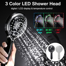 Easy Home LED Color Changing Handheld Showerhead with LED Display, 3 Spray Settings, listing 2