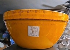 Italian Handmade Ceramic Bowl with Twisted Rope Handles and Colorful Textured Glaze — listing 3