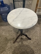 Vintage Mahogany Tripod Pedestal Side Table with Scalloped Tray Top and Spiral-Twist Column — listing 3