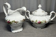 Vintage Moss Rose Pattern Porcelain Dinnerware & Tea Service Set (Japan) — listing 4