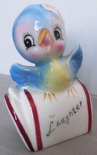 Vintage Ceramic Figurine of Boy Piggybacking Girl with Puppy and Bird on Tree Stump — listing 2