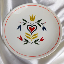 Homer Laughlin "Provincial" Pattern Dinner Plate, Blue Floral on Cream — listing 4