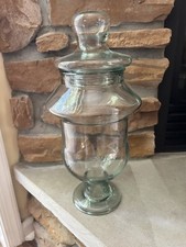 Vintage Emerald Green Glass Apothecary Storage Jar with Ground Glass Stopper Lid, Made in Italy — listing 5