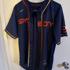 Houston Astros Space City Connect Stadium Giveaway (SGA) Jersey, Navy Blue and Orange, Adult M — listing 5