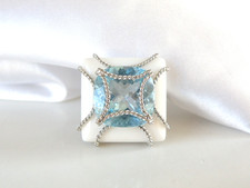 Clyde Duneier 14K Yellow Gold Pear-Cut Blue Topaz and Diamond Ring, Size 7.75 — listing 3