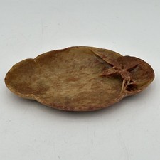 Vintage Hand-Carved Soapstone Ashtray with Floral and Leaf Relief Design — listing 3