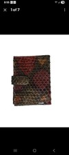 Vintage Genuine Python Snakeskin Trifold Clutch Wallet with Snap Closure — listing 3