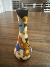 Regina Gouda Hand-Painted Art Pottery Bud Vase, 'Lydia' Pattern
