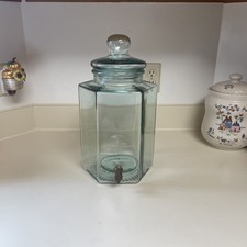 SVE Italian Iridescent Glass Beverage Dispenser with Brass Spigot and Lid — listing 5