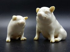 Belleek Irish Parian China Seated Pig Figurine Green mark — listing 3