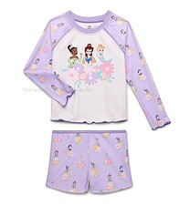Disney Princess Girls' Long-Sleeve Cropped Rash Guard Swim Top — listing 4
