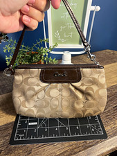 Coach Ashley Leather Flap Wristlet, Black