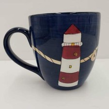 Brushes Handpainted Sailboat Motif Oversized Jumbo Coffee Mug / Soup Cappuccino Cup — listing 4