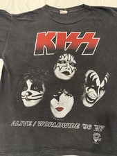 KISS "Alive!" '75 Band Graphic Distressed T-Shirt — listing 5