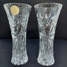 Lenox Fine Crystal Flared Bud Vases, Set of 3 with Pinwheel & Fan Cut Pattern — listing 6