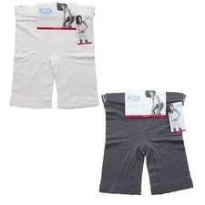 Jockey Slipshort Shapewear Boyshort, Grey with Black Floral Lace Waistband, Size XL