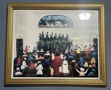 Framed African American Church Revival Scene Print, Gospel Worship Interior — listing 5