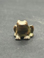 Cast Metal Figural Garden Frog Statue with Green Antiqued Finish — listing 4