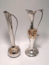 Silver Trumpet Bud Vase with Ruffled Rim — listing 2