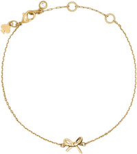 Kate Spade New York Silver-Tone Hinged Bangle Bracelet with Gold-Tone Spade Flower Studs
