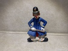 Porcelain Clown Policeman Figurine in Blue Uniform with Billy Club — listing 4