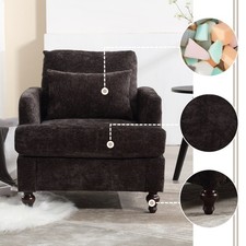 mid-century armchair Vintage High-Back Tufted Armchair with Gold Velvet Upholstery
