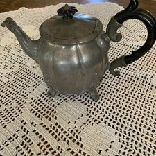 Antique Shaw & Fisher Sheffield Silver Plate Coffee Pot with Acanthus Feet