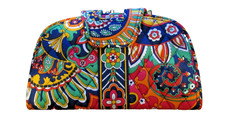 Vera Bradley Black Microfiber Quilted Shoulder Bag with Patent Trim — listing 3