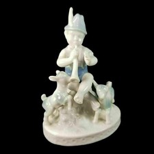 Gerold Porzellan Bavaria Porcelain Figurine Boy Playing Flute with Two Goats — listing 5