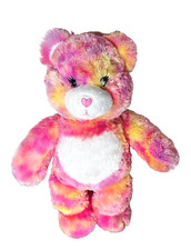 Tie-Dye Rainbow Plush Teddy Bear with Pink Face and Belly — listing 5