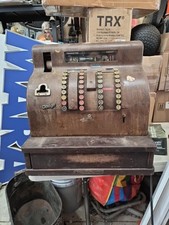 Antique Bronze-Finish Cash Register with Marble Shelf and Amount Keys — listing 5