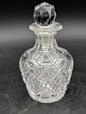 Antique Cut Glass Perfume Bottle with Faceted Stopper 4in — listing 5