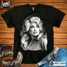 Dolly Parton Guitar Photo Graphic Band Tee, Gray Medium — listing 3