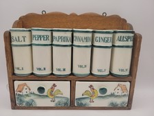 Vintage Japan Hand-Painted Black Rooster Ceramic Spice Shaker Set (6 pieces) — listing 5