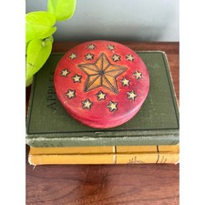 Polish Hand-Carved & Hand-Painted Wooden Trinket Box, Green Floral Design — listing 6