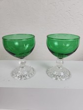 1940s Anchor Hocking Forest Green Boopie Cocktail Glass with Berwick Bubble Foot — listing 4
