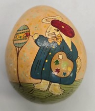 Standing Easter Rabbit Figure with Basket on Back, Composition/Papier-mâché Style Candy Container Other maker's mark — listing 4